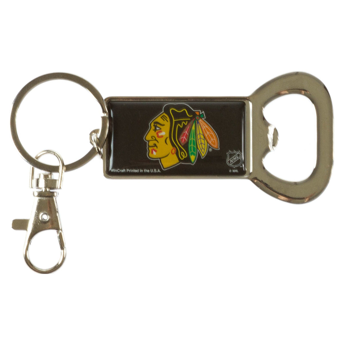 Chicago Blackhawks Logo Bottle Opener Key Ring product image 1, provided for visual reference and product detail review