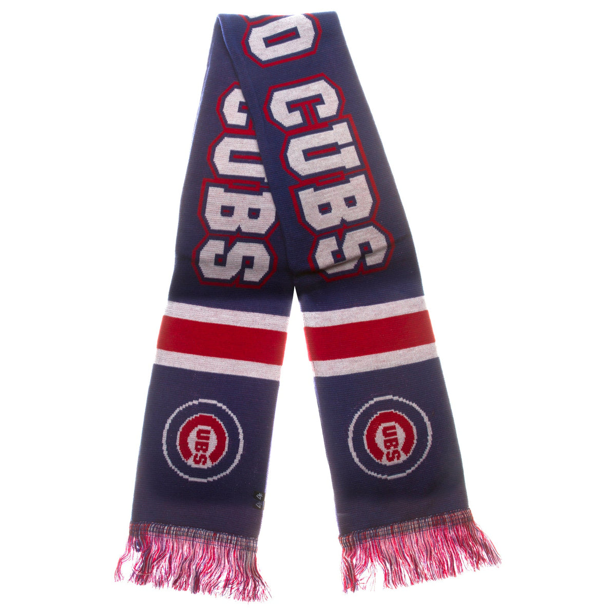 Chicago Cubs Royal and Red Bullseye Breakaway Scarf product image 1, provided for visual reference and product detail review