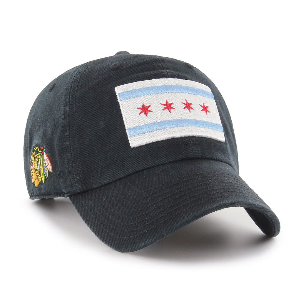 Chicago Blackhawks Black Chicago Flag Clean Up product image 1, provided for visual reference and product detail review