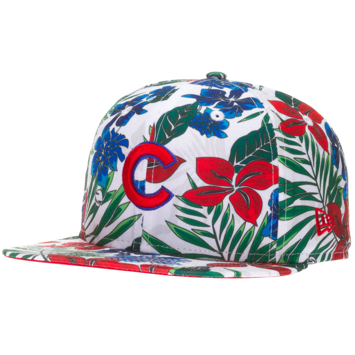 Chicago Cubs White Floral Print "C" Logo Snapback Hat product image 1, provided for visual reference and product detail