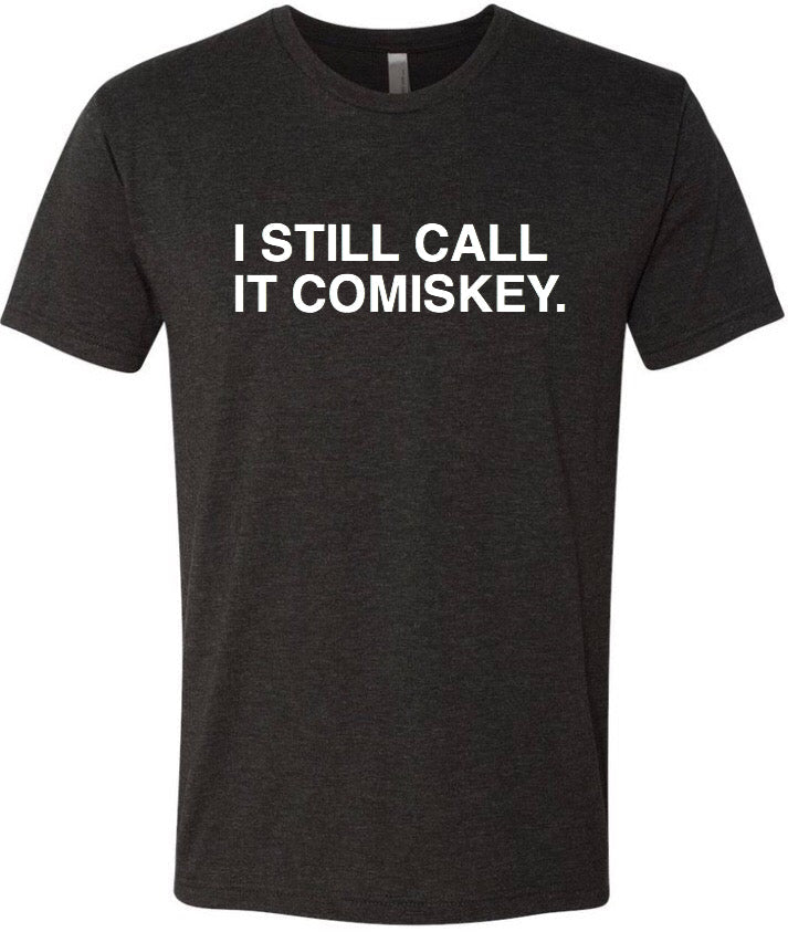 Obvious Mens Heathered Black I Still Call it Comiskey T-Shirt product image 1, provided for visual reference and product