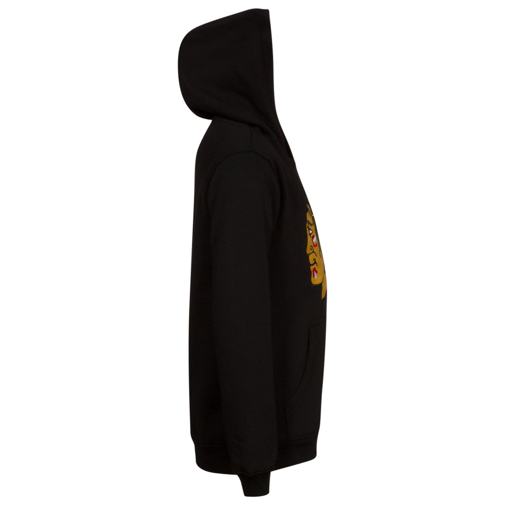 Chicago Blackhawks Youth Black Embroidered Logo Fleece Hoodie product image 4, provided for visual reference and product