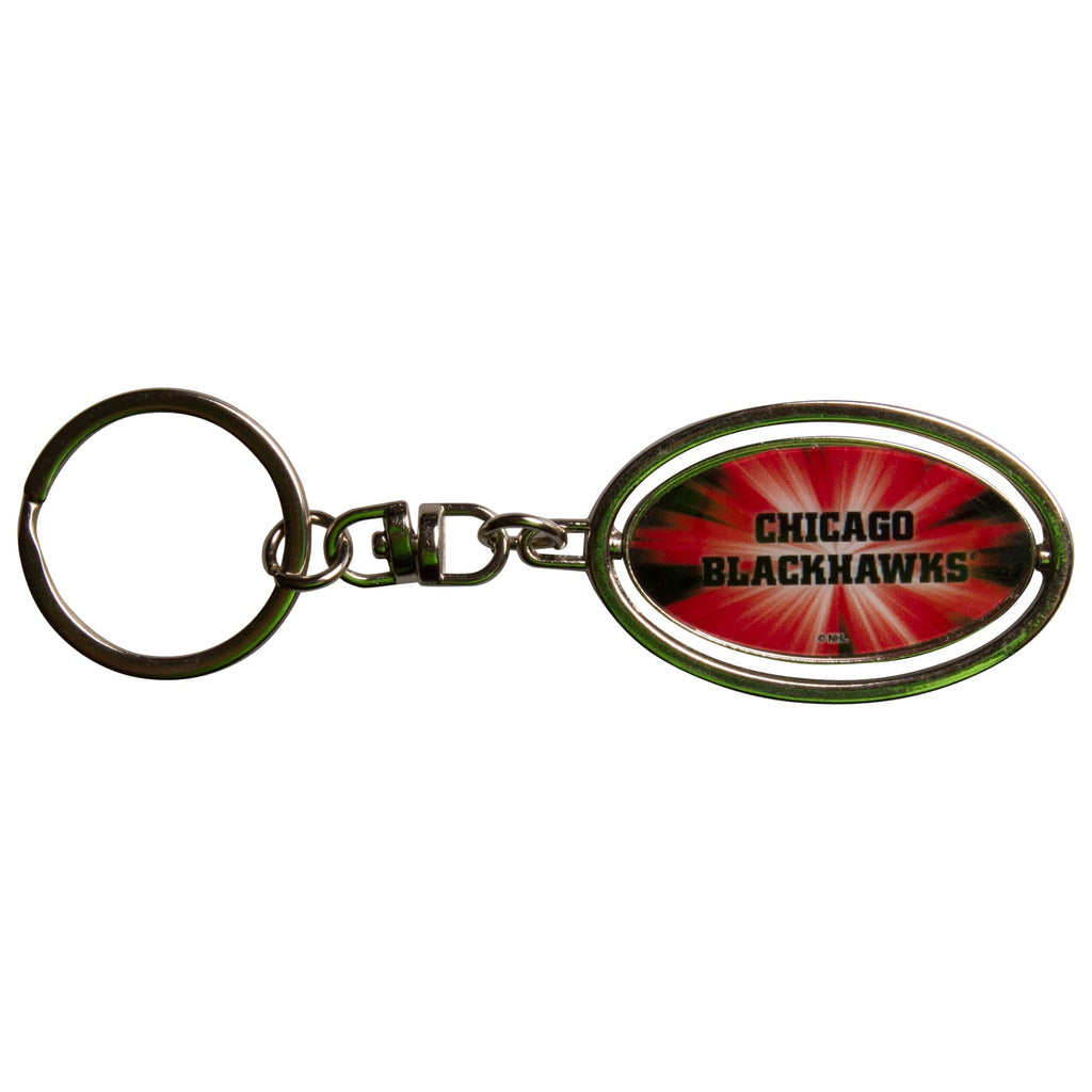 Chicago Blackhawks Oval Spinner Keychain product image 2, provided for visual reference and product detail review