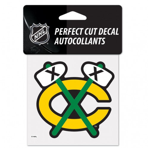Chicago Blackhawks 4"x4" Tomahawk Perfect Cut Decal product image 1, provided for visual reference and product detail review