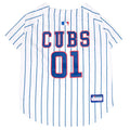 Chicago Cubs Pinstripe Dog Jersey product image 1, provided for visual reference and product detail review
