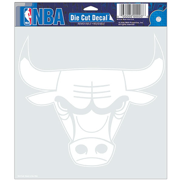 Chicago Bulls 8"x8" White Logo Die-Cut Decal by Wincraft product image 1, provided for visual reference and product detail