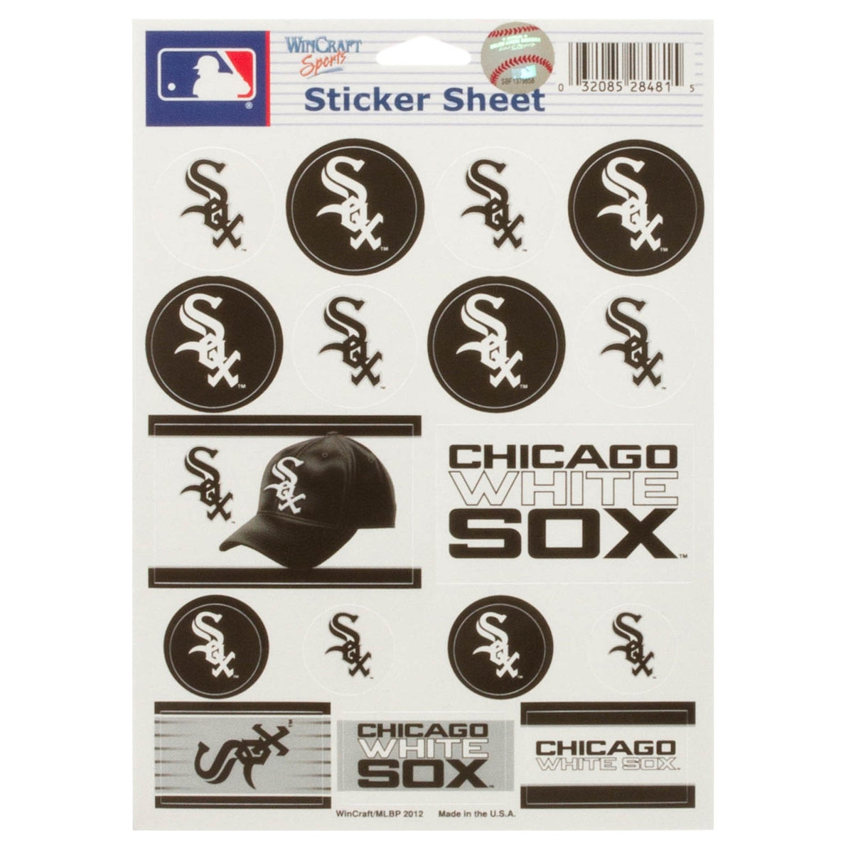 Chicago White Sox 5" x 6" Vinyl Sticker Sheet product image 1, provided for visual reference and product detail review