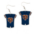 Bears Navy And Orange Jersey Earrings With Bear Face product image 1, provided for visual reference and product detail review