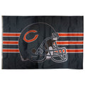 Chicago Bears Navy and Orange and White Stripes Helmet Logo 3' x 5' Flag product image 1, provided for visual reference and