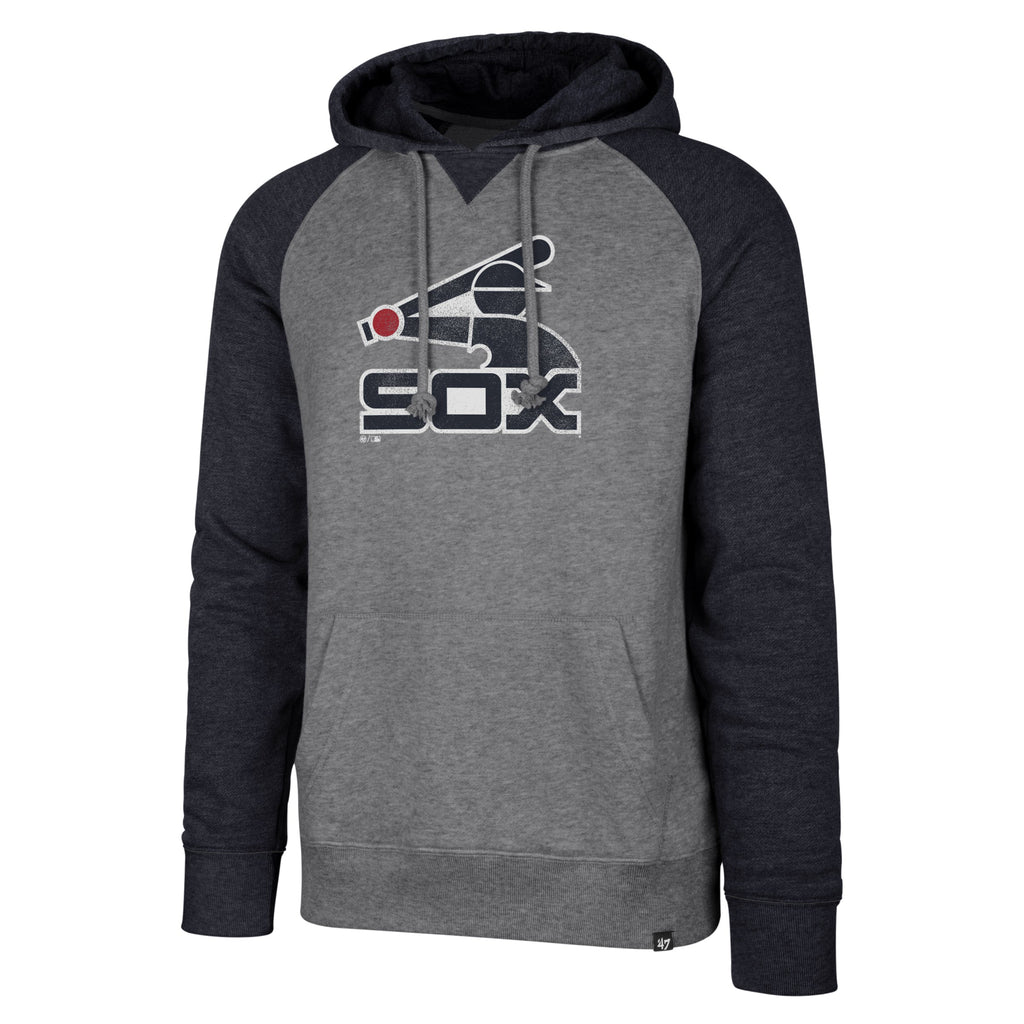 Chicago White Sox Grey w/ Navy Sleeve Batterman Raglan Hood product image 1, provided for visual reference and product