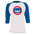 Chicago Cubs White Royal 1984 3/4 Sleeve Baseball Jersey product image 1, provided for visual reference and product detail