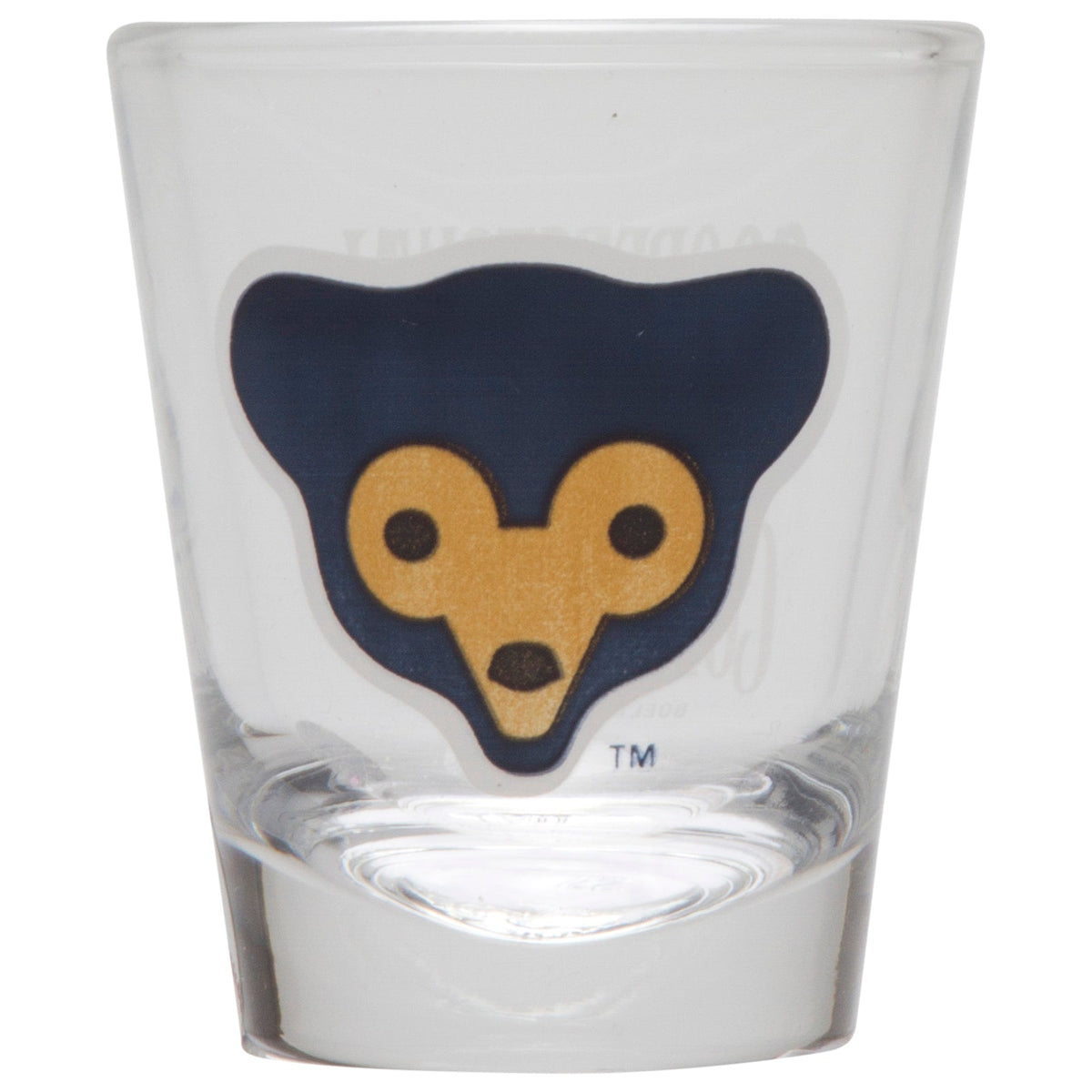 Chicago Cubs Clear 1969 Cub Face Logo Shot Glass product image 1, provided for visual reference and product detail review