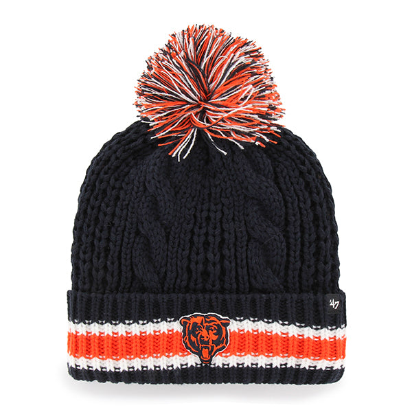 Chicago Bears Navy Sorority Cuff Knit w/ Pom & Bear Head product image 1, provided for visual reference and product detail