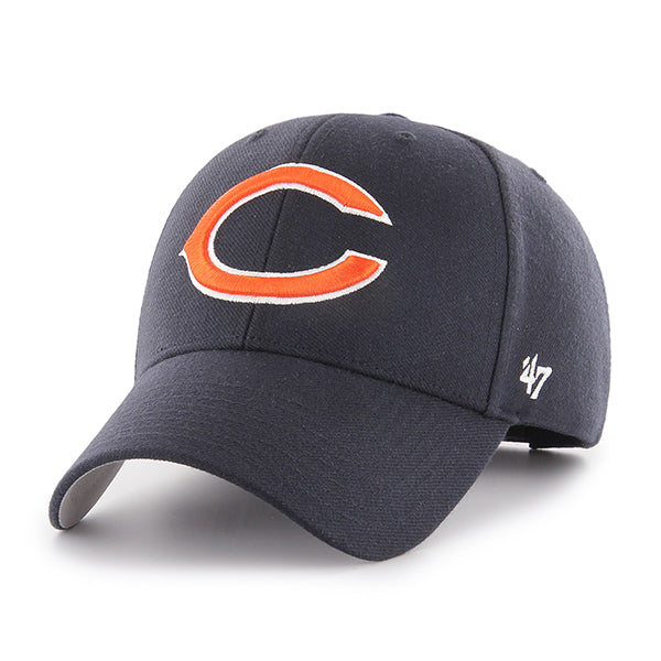 Chicago Bears Navy "C" MVP Velcro Hat product image 1, provided for visual reference and product detail review