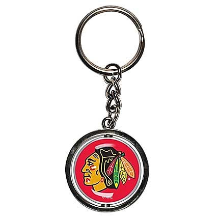 Chicago Blackhawks Round Spinning Key Ring by Wincraft product image 1, provided for visual reference and product detail