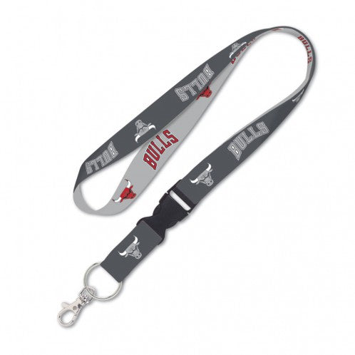 Chicago Bulls Gray Wincraft Lanyard product image 1, provided for visual reference and product detail review