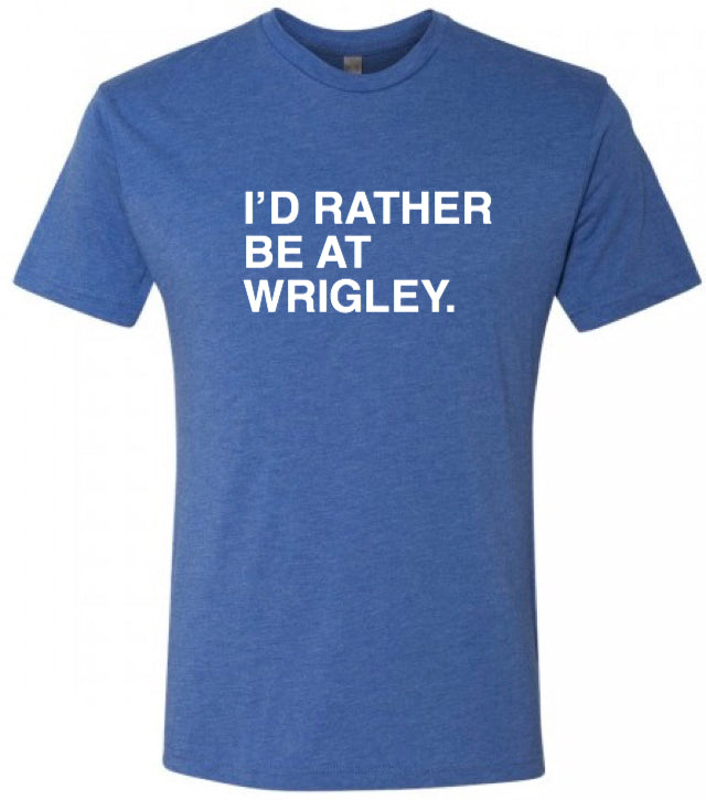 Obvious Mens "Heathered I'd Rather Be At Wrigley" T-Shirt product image 1, provided for visual reference and product detail