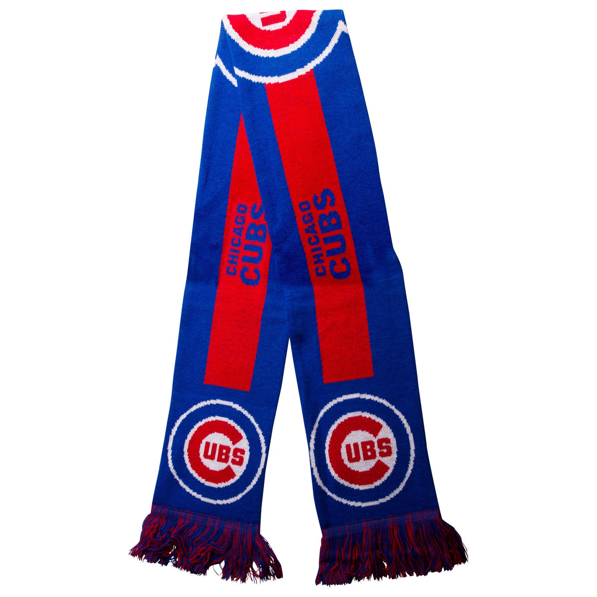 Chicago Cubs Royal and Red Big Logo Scarf product image 1, provided for visual reference and product detail review