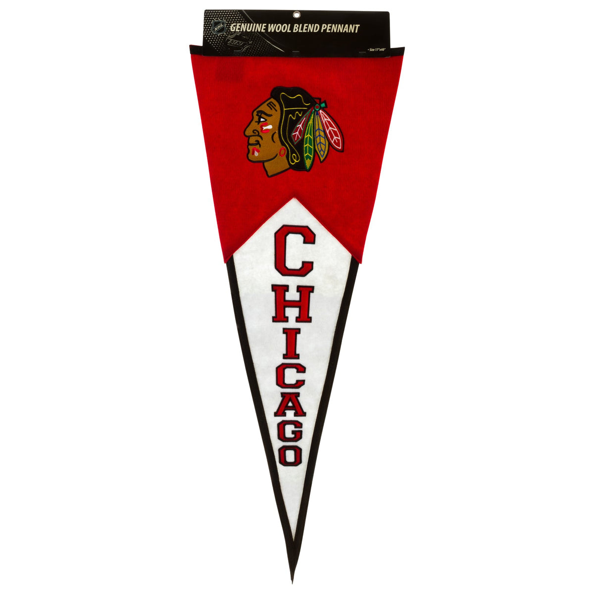 Chicago Blackhawks Team Classic Wool Pennant product image 1, provided for visual reference and product detail review