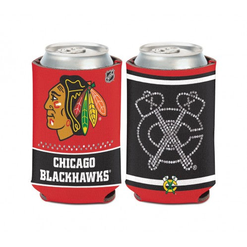 Chicago Blackhawks Bling Can Cooler Coozie product image 1, provided for visual reference and product detail review