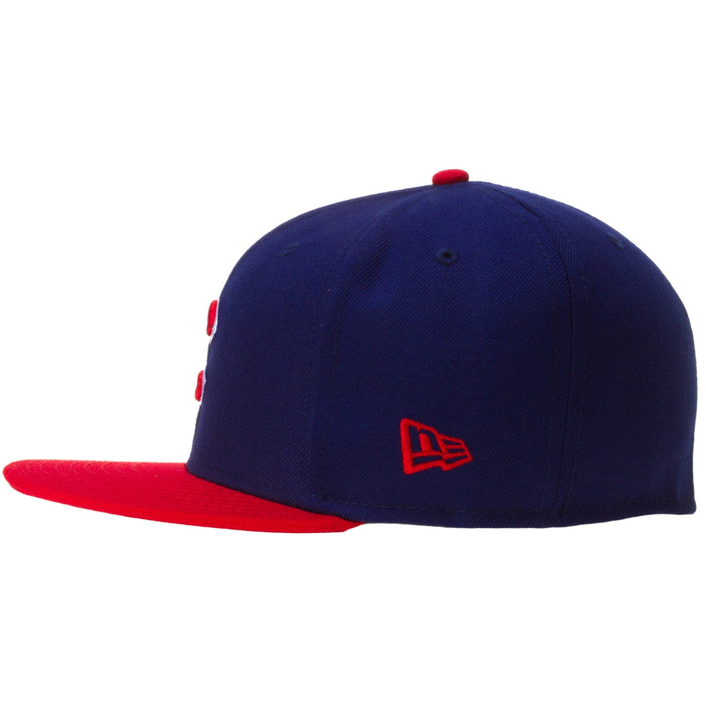 Chicago Cubs Red Bill New Era Road 59FIFTY Fitted Hat product image 4, provided for visual reference and product detail