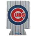 Chicago Cubs Pinstripe Bullseye and Crawl Bear Can Coozie product image 1, provided for visual reference and product detail