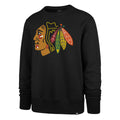 Chicago Blackhawks Men Black Primary Logo 47 Headline Crew Sweater product image 1, provided for visual reference and