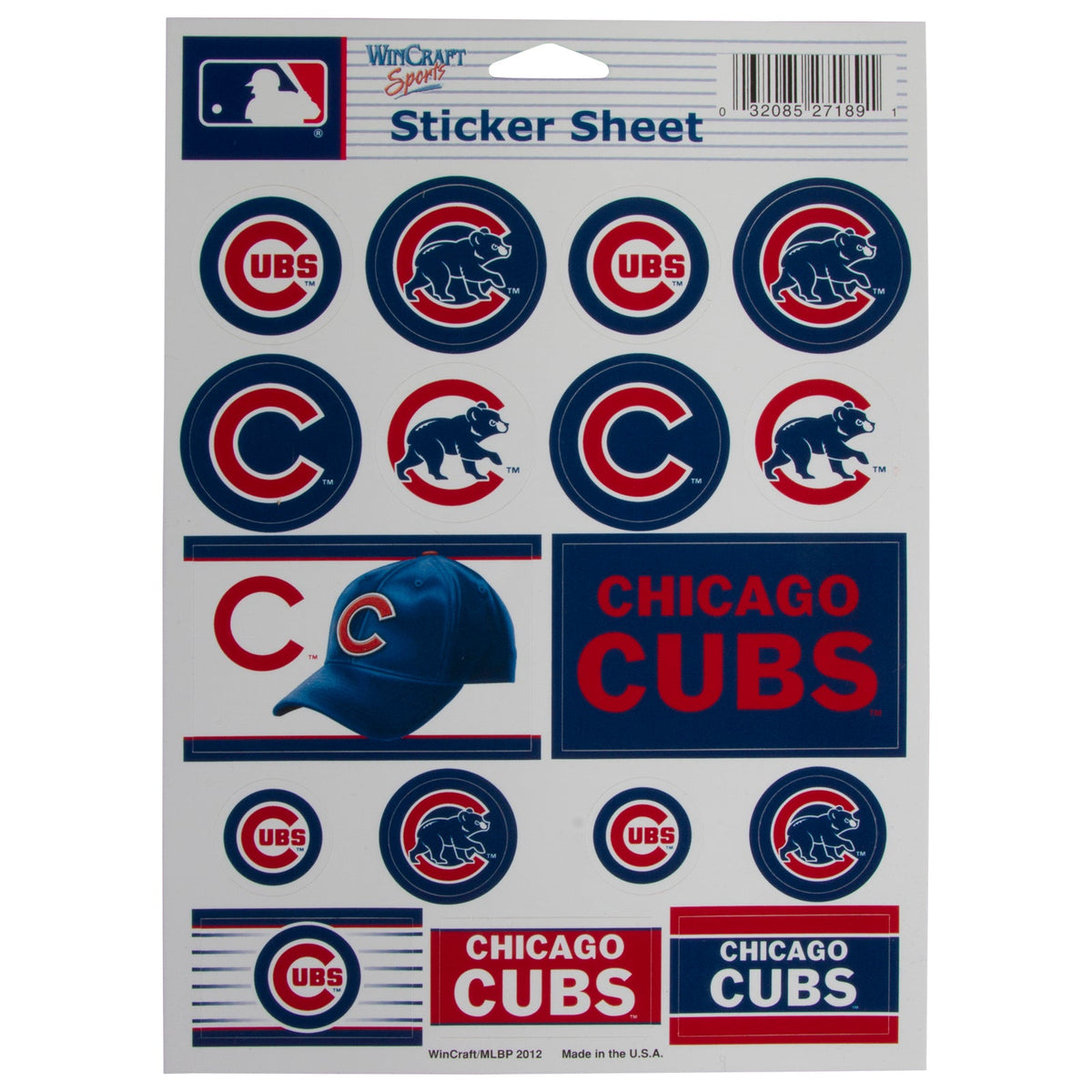 Chicago Cubs 5"x7" Sticker Sheet product image 1, provided for visual reference and product detail review