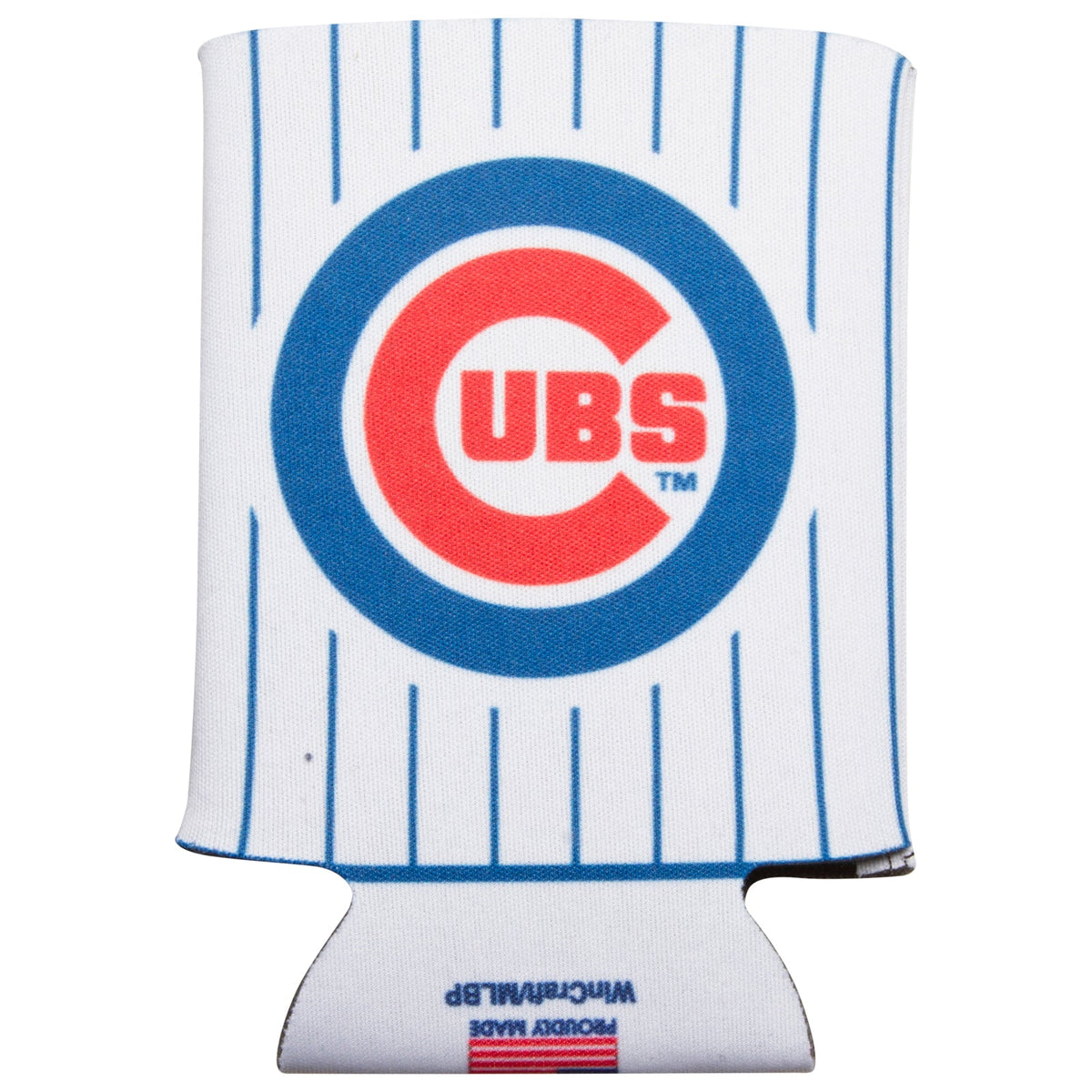 Chicago Cubs "W" Pinstripe Can Coozie product image 2, provided for visual reference and product detail review
