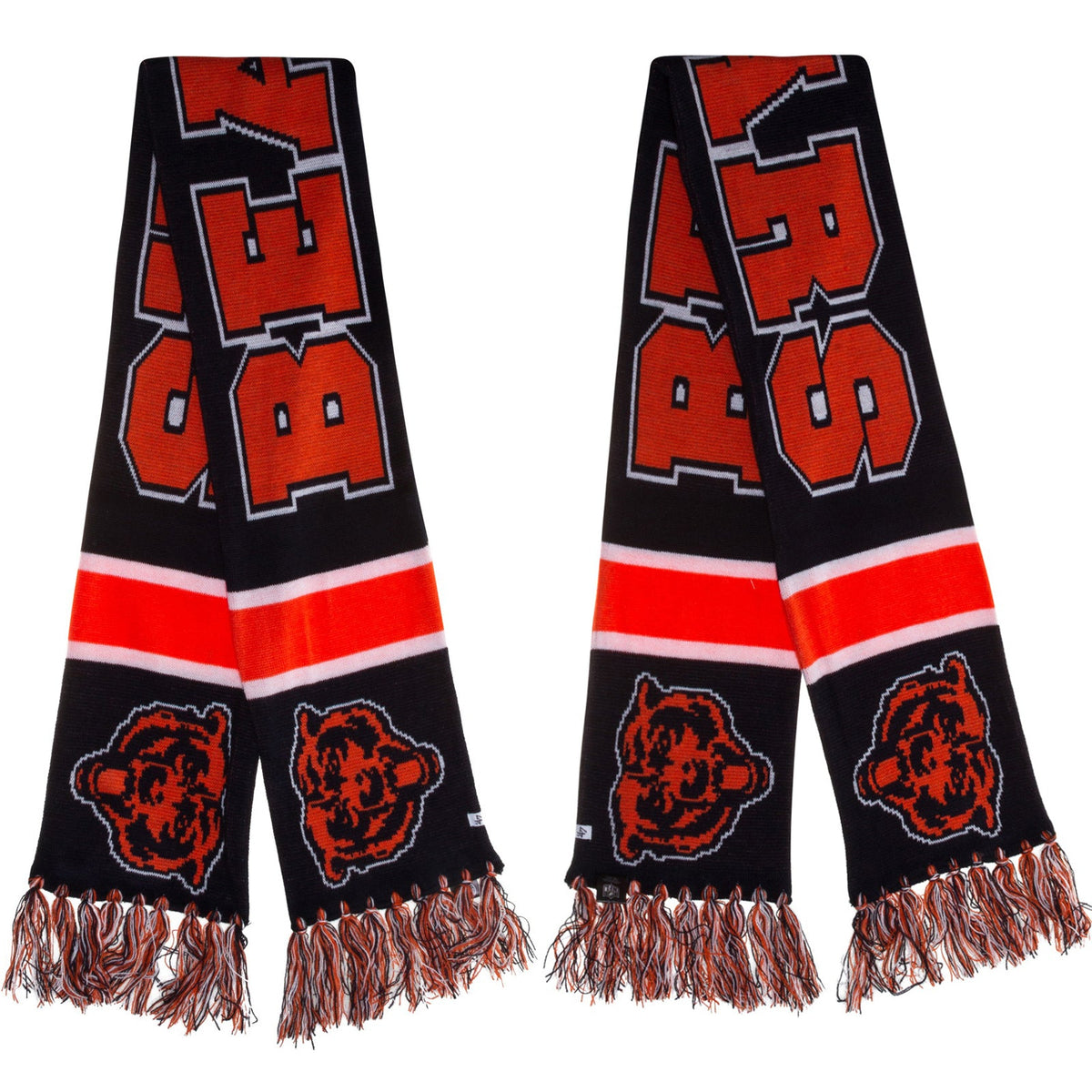 Chicago Bears Navy with Orange and White Stripes Scarf product image 1, provided for visual reference and product detail