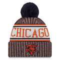 Chicago Bears Men Orange NE18 Sport Knit w/ Pom & Bear Face product image 1, provided for visual reference and product