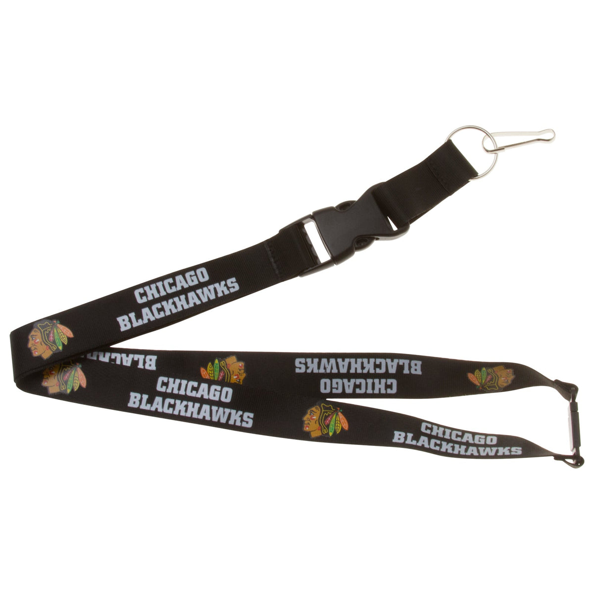Chicago Blackhawks Black Team Lanyard product image 1, provided for visual reference and product detail review