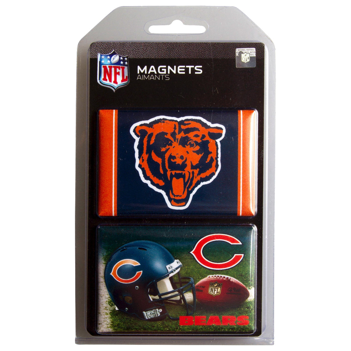 Chicago Bears 3 1/2" x 2 1/2" Rectangular Magnet Two-Pack product image 1, provided for visual reference and product detail