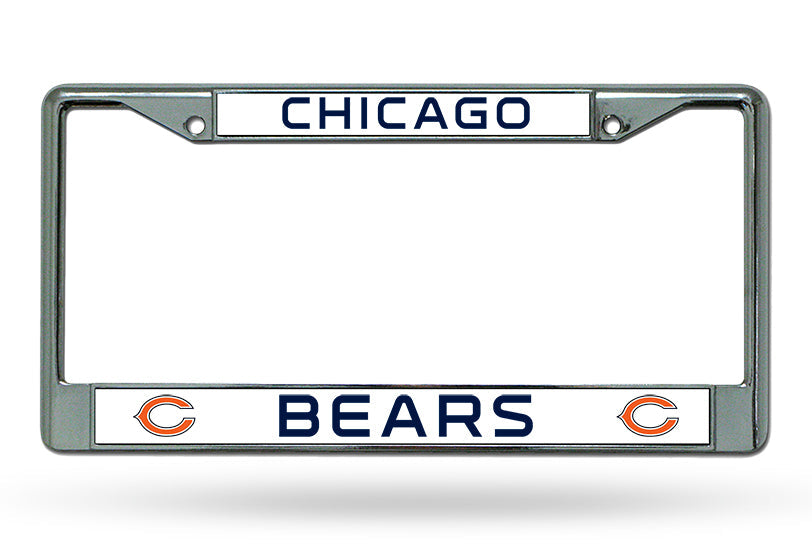 Chicago Bears White Metal License Plate product image 1, provided for visual reference and product detail review