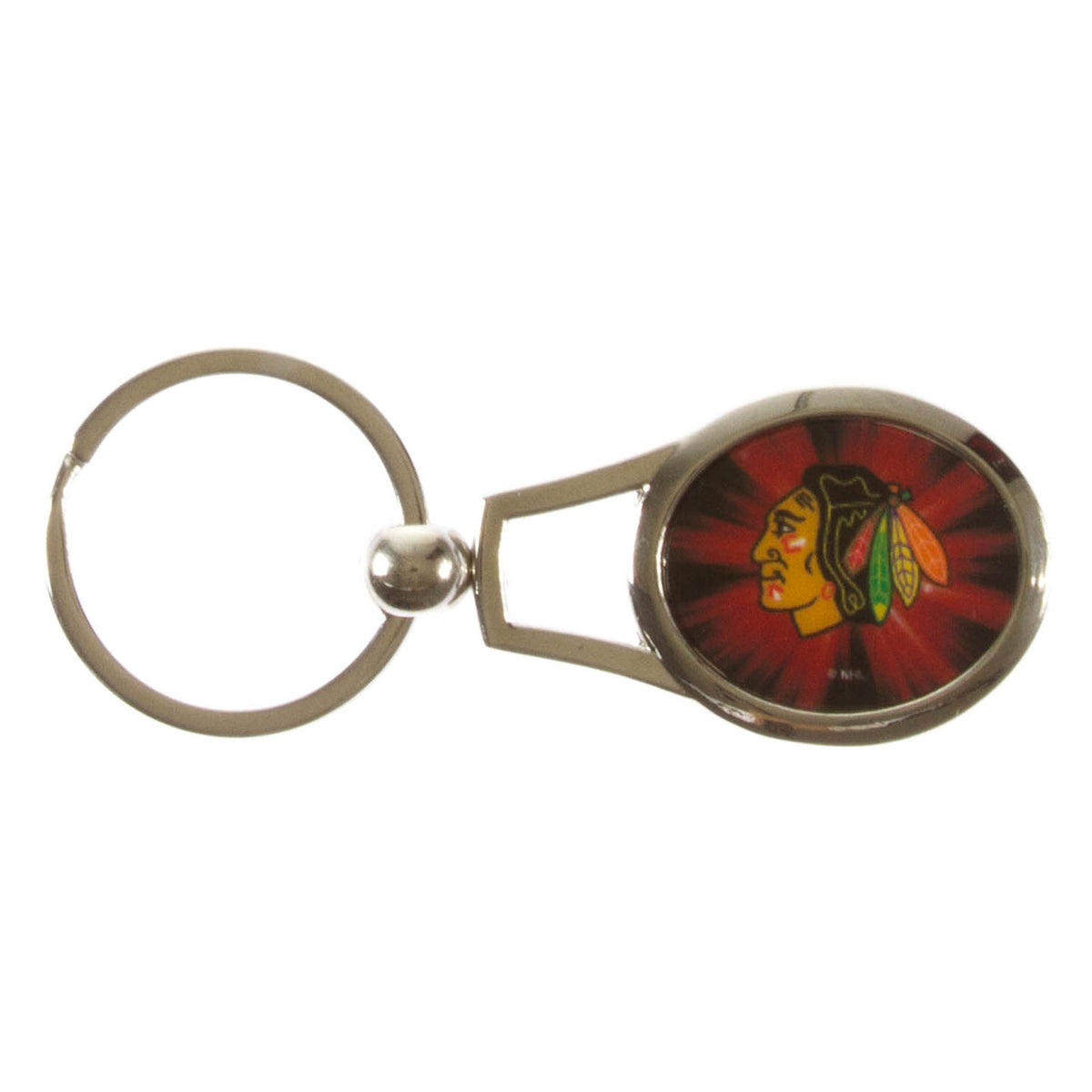 Chicago Blackhawks Primary Logo Oval Keychain product image 1, provided for visual reference and product detail review