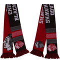 Chicago Blackhawks Reversible Split Logo Knit Scarf product image 1, provided for visual reference and product detail review