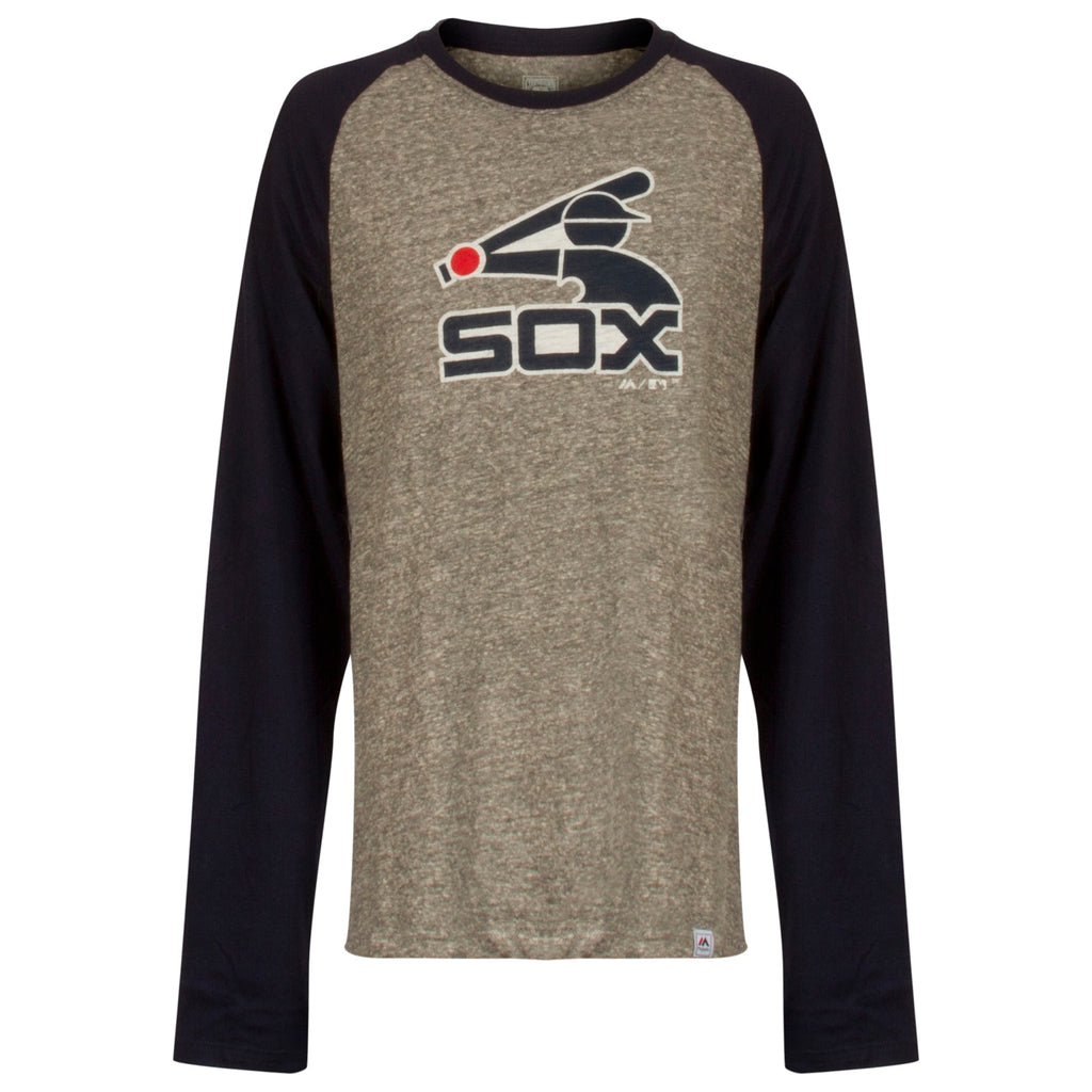 Chicago White Sox Youth Heather Grey and Navy Batterman Long Sleeve product image 1, provided for visual reference and