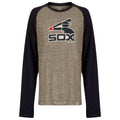 Chicago White Sox Youth Heather Grey and Navy Batterman Long Sleeve product image 1, provided for visual reference and