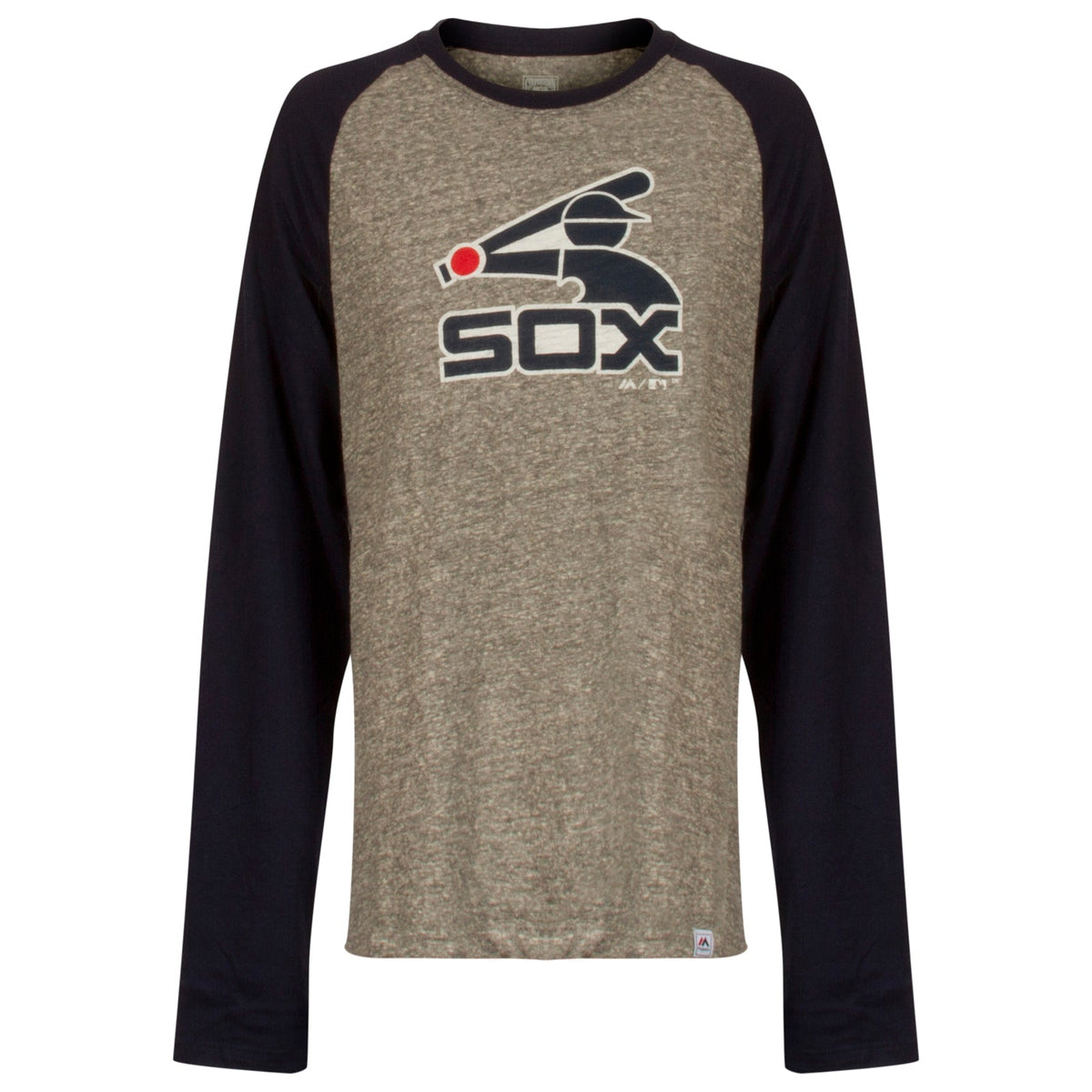 Chicago White Sox Youth Heather Grey and Navy Batterman Long Sleeve product image 1, provided for visual reference and