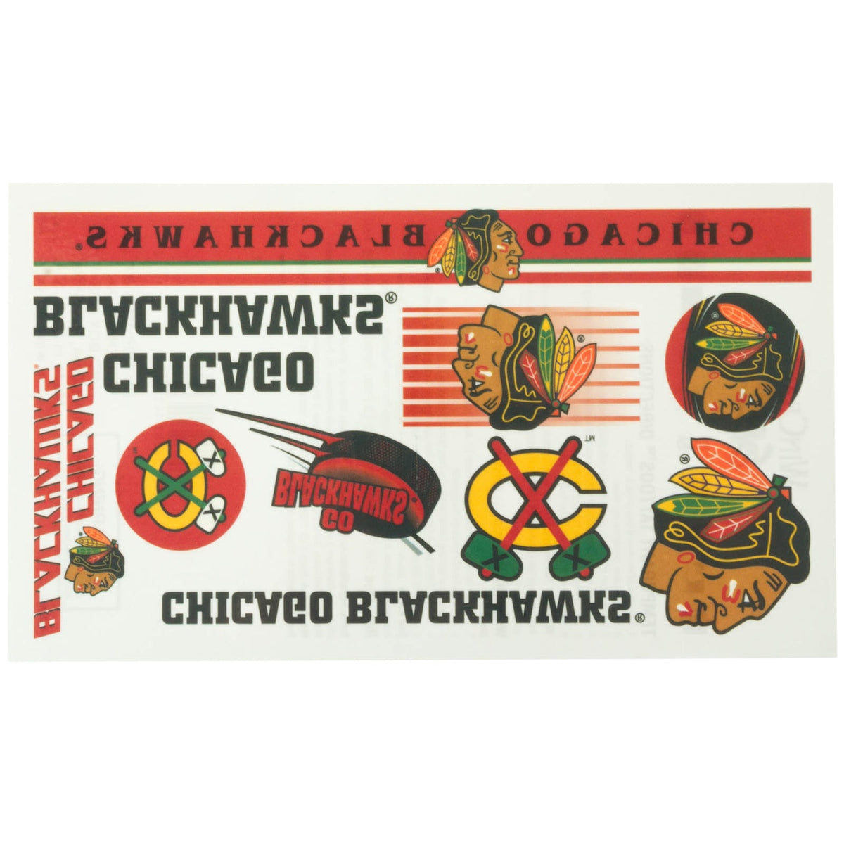 Chicago Blackhawks Temporary Tattoos by Wincraft product image 1, provided for visual reference and product detail review