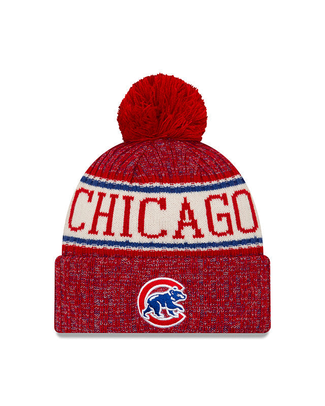Chicago Cubs Red New Era 19 Sport Knit w/ Pom & Crawl Bear product image 1, provided for visual reference and product detail