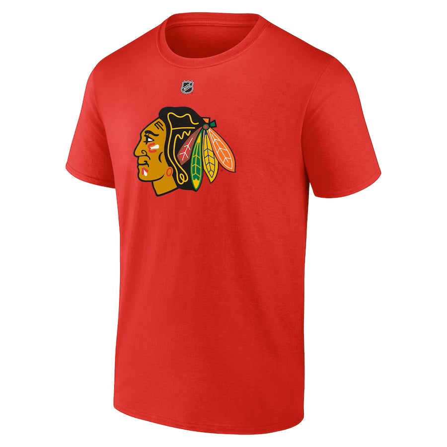 Connor Bedard Chicago Blackhawks NHL Fanatics Branded Men Red Authentic T-Shirt product image 3, provided for visual