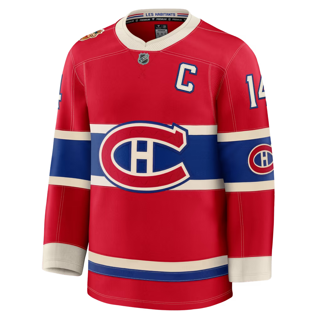 Nick Suzuki Montreal Canadiens NHL Fanatics Branded Men Red 2026 Heritage Classic Premium Jersey product image 2, provided