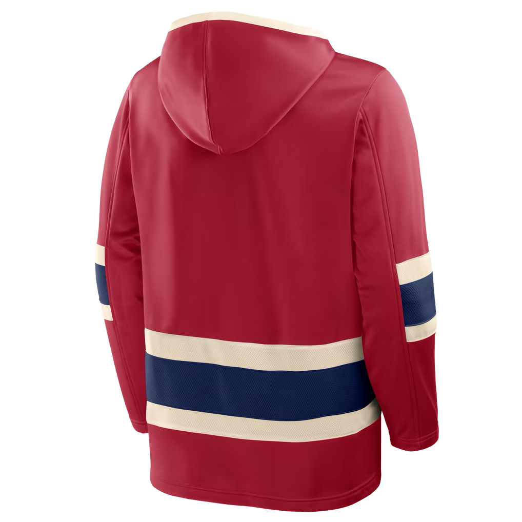 Montreal Canadiens NHL Fanatics Branded Men Red 2026 Heritage Classic Lace Fleece Hoodie product image 2, provided for