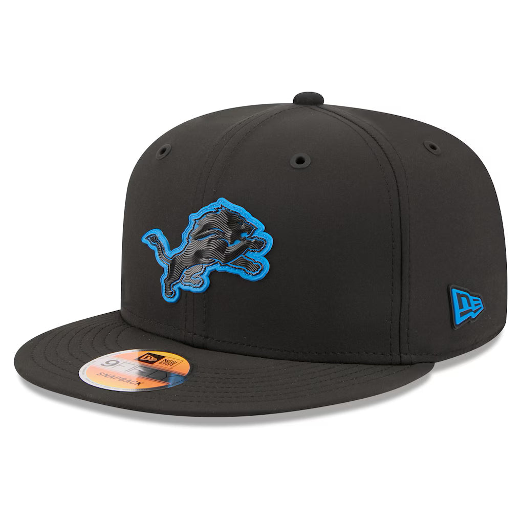 Detroit Lions NFL New Era Men Black 9Fifty 2026 Sideline Snapback product image 1, provided for visual reference and product
