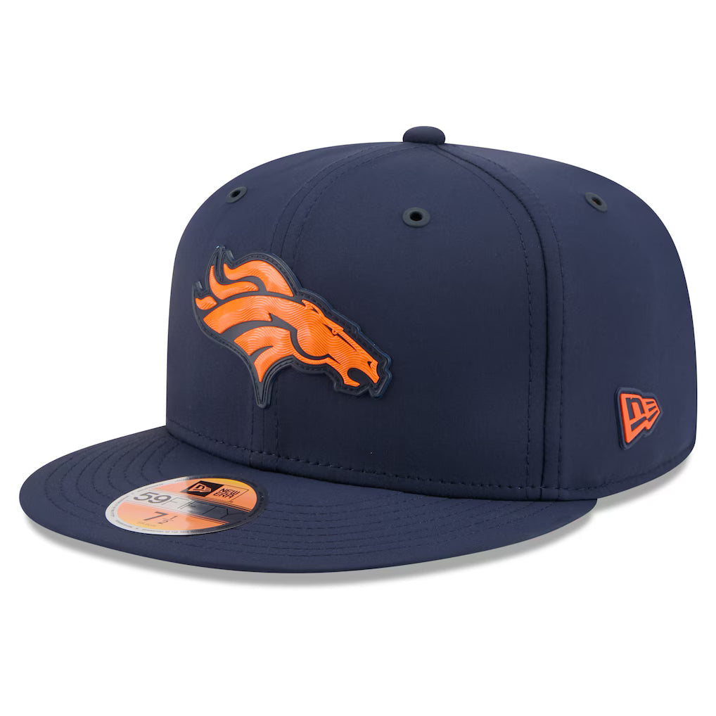Denver Broncos NFL New Era Men Navy 59Fifty 2026 Sideline Fitted Hat product image 1, provided for visual reference and