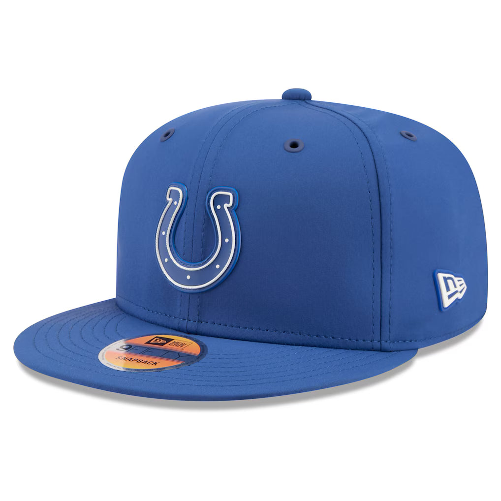 Indianapolis Colts NFL New Era Men Royal 9Fifty 2026 Sideline Snapback product image 1, provided for visual reference and