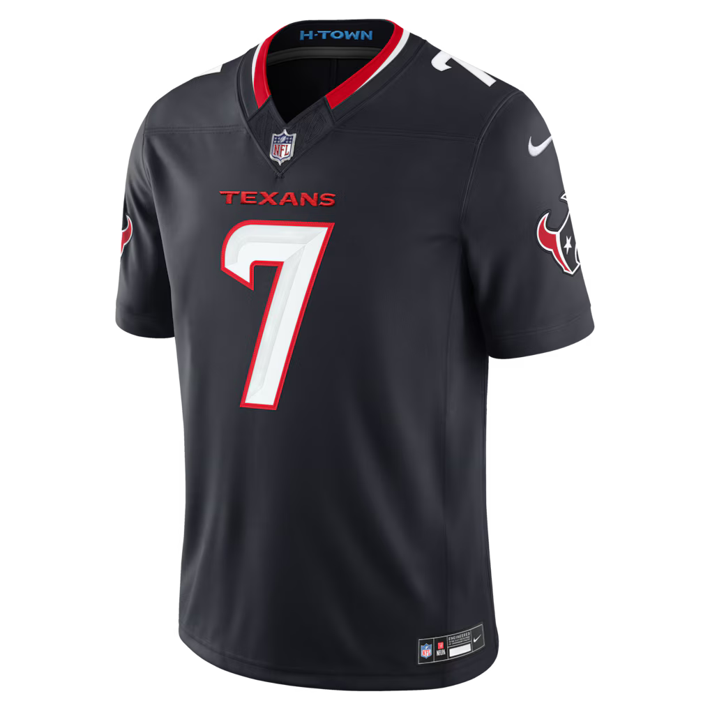 C.J. Stroud Houston Texans NFL Nike Men Pitch Blue Vapor F.U.S.E. Limited Player Sewn Jersey product image 2, provided for