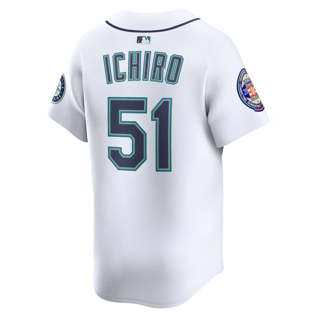 Ichiro Suzuki Seattle Mariners MLB Nike Men White National Baseball Hall of Fame Home Replica Jersey product image 1,