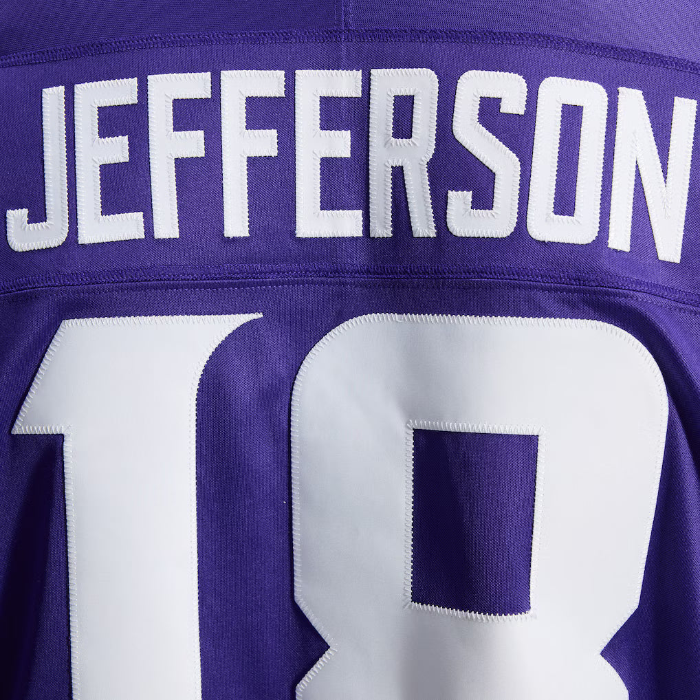Justin Jefferson Minnesota Vikings NFL Nike Men Purple Vapor F.U.S.E. Limited Player Sewn Jersey product image 4, provided